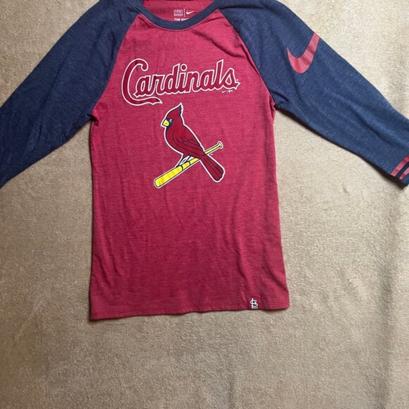 Nike St. Louis Cardinals Women XS Athletic Fit Red‎ Grey 3/4 Sleeve MLB (Z) - Picture 1 of 8